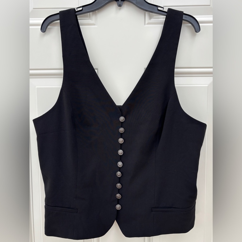 Black Buttoned Women's Vest